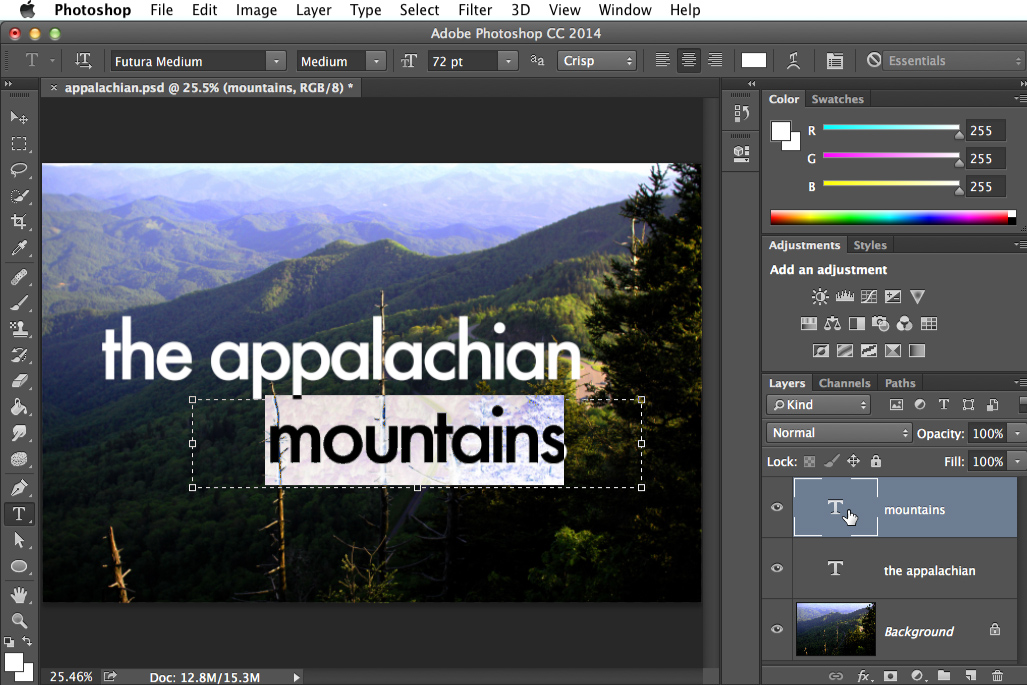 Screenshot of Adobe Photoshop CC