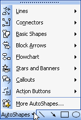 AutoShape button with options