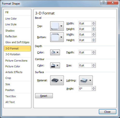 Viewing the 3-D Options