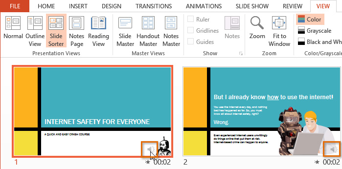 Screenshot of PowerPoint 2013