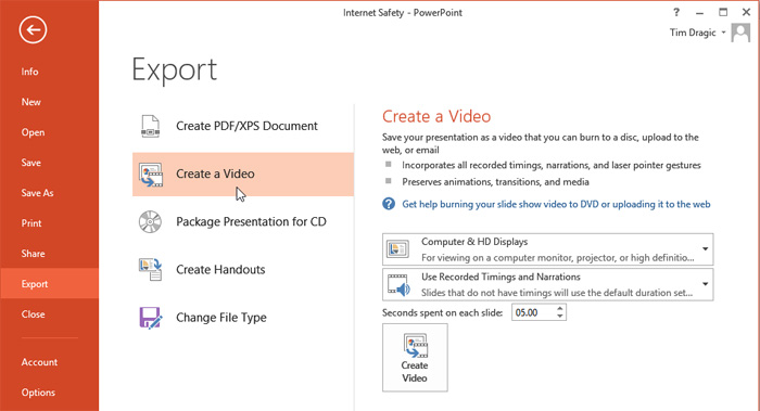 Screenshot of PowerPoint 2013