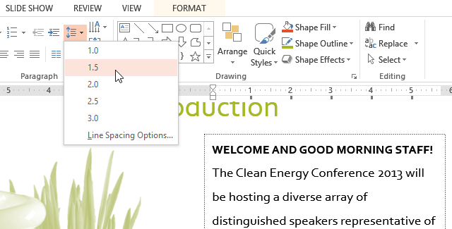 Screenshot of PowerPoint 2013