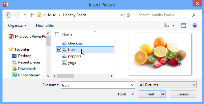 Screenshot of PowerPoint 2013