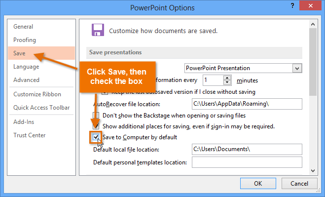 Screenshot of PowerPoint 2013