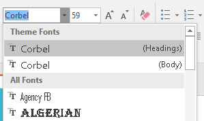 Theme Fonts