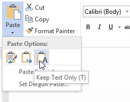 Screenshot of Microsoft Word