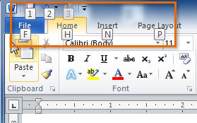 Screenshot of Microsoft Word