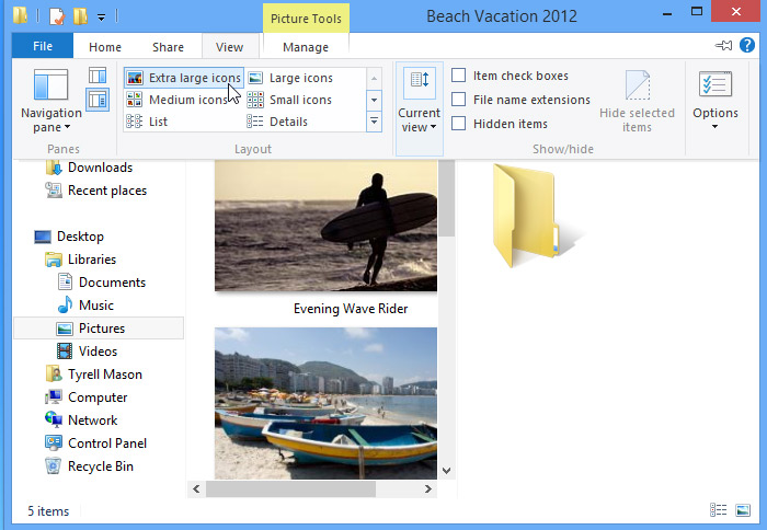 Screenshot of Windows 8