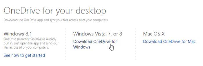 Screenshot of Microsoft OneDrive