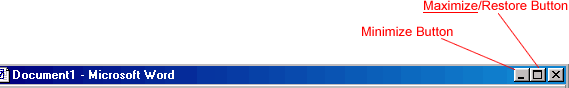 Minimize, Maximize, Restore buttons