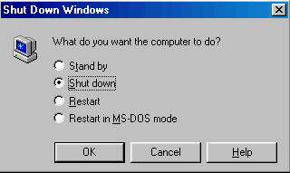 Shut down dialog box