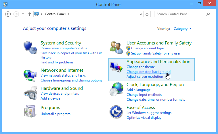 Screenshot of Windows 8