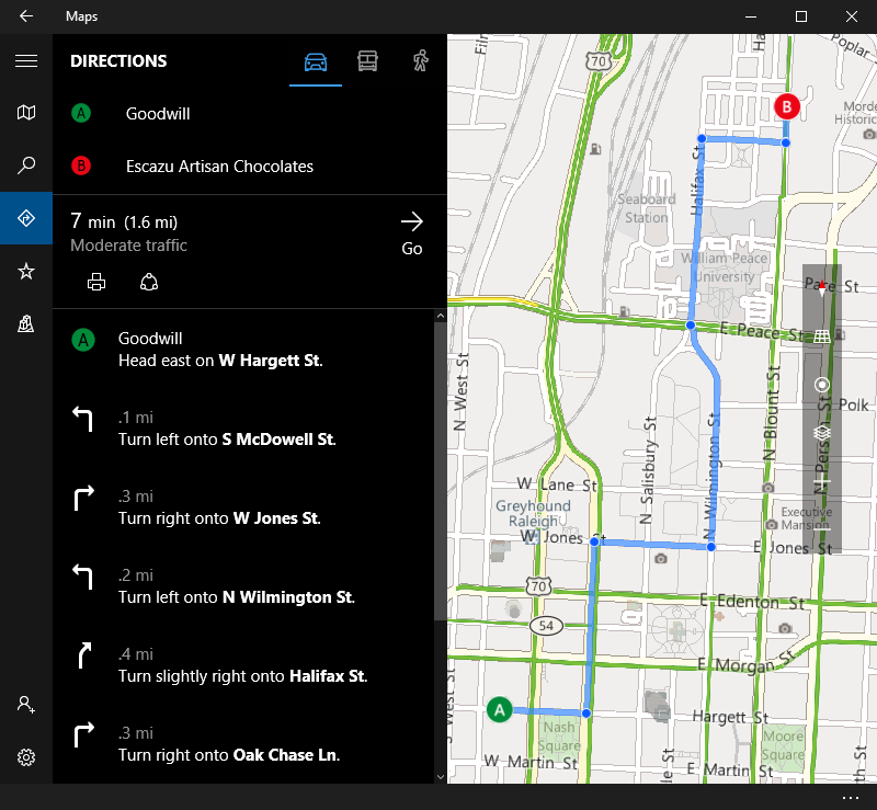 Maps in Windows 10