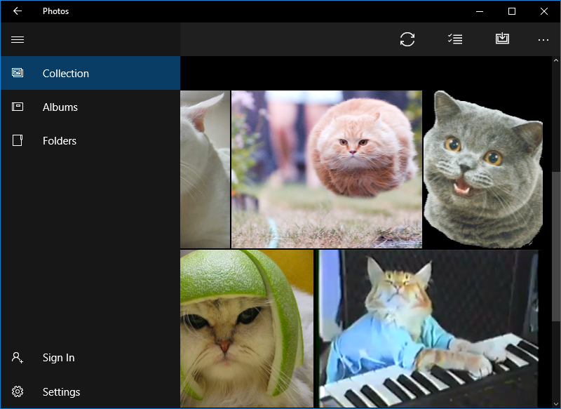 Photos app in Windows 10