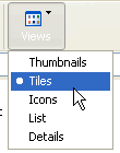 View button's drop down menu