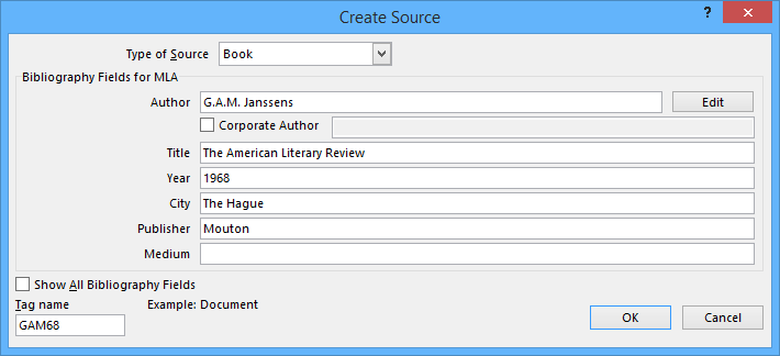 Screenshot of Microsoft Word