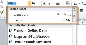 Theme Fonts