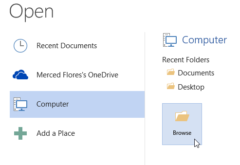 Screenshot of Word 2013