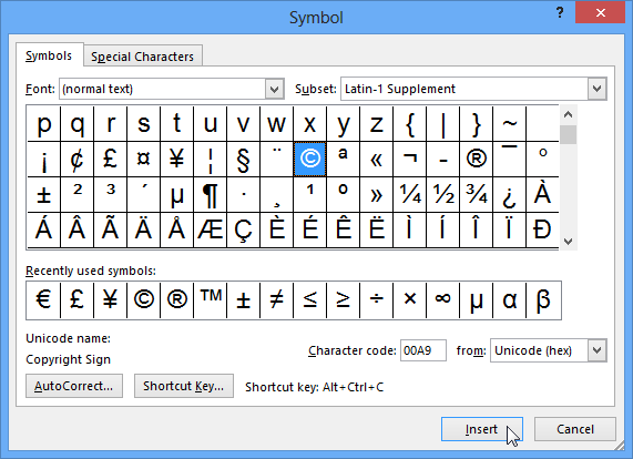 Screenshot of Word 2013