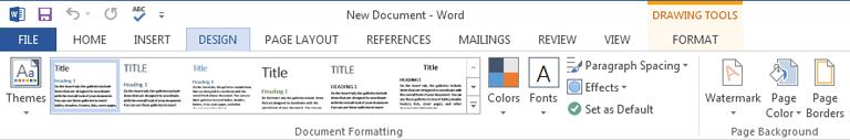 Screenshot of Word 2013