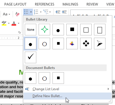 Screenshot of Word 2013