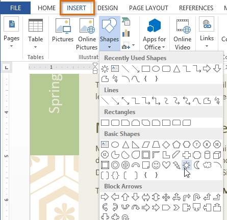 Screenshot of Word 2013