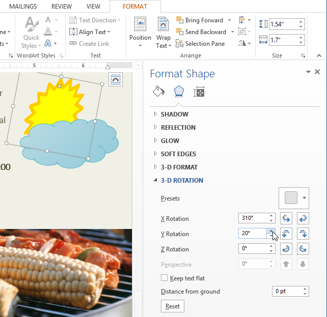 Screenshot of Word 2013