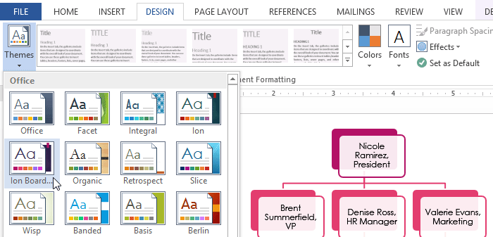 Screenshot of Word 2013