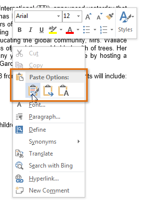 Screenshot of Word 2013