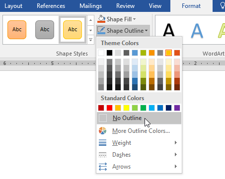 Changing the shape outline color