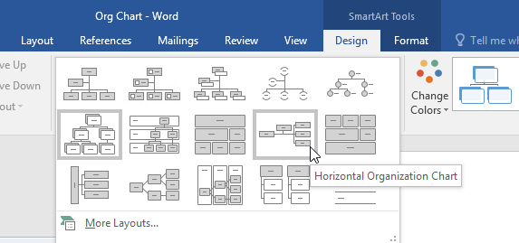 choosing a different SmartArt layout